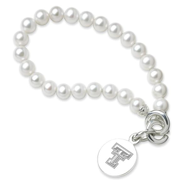 Texas Tech Pearl Bracelet with Sterling Silver Charm Shot #1