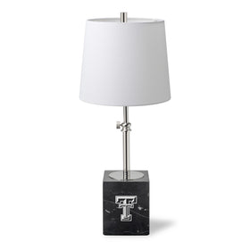Texas Tech Polished Nickel Lamp with Marble Base &amp; Linen Shade Shot #1