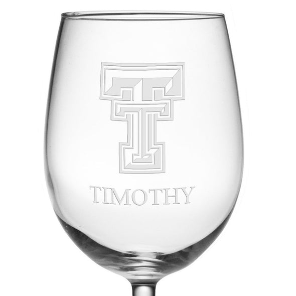 Texas Tech Red Wine Glasses - Set of 2 - Made in the USA Shot #3