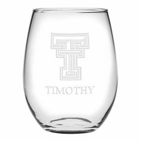 Texas Tech Stemless Wine Glasses Made in the USA - Set of 2 Shot #1