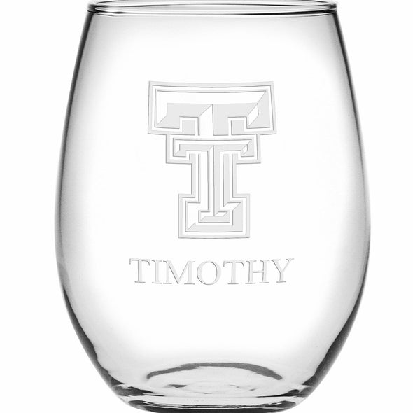 Texas Tech Stemless Wine Glasses Made in the USA - Set of 2 Shot #2