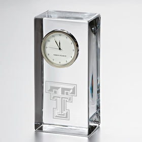 Texas Tech Tall Glass Desk Clock by Simon Pearce Shot #1
