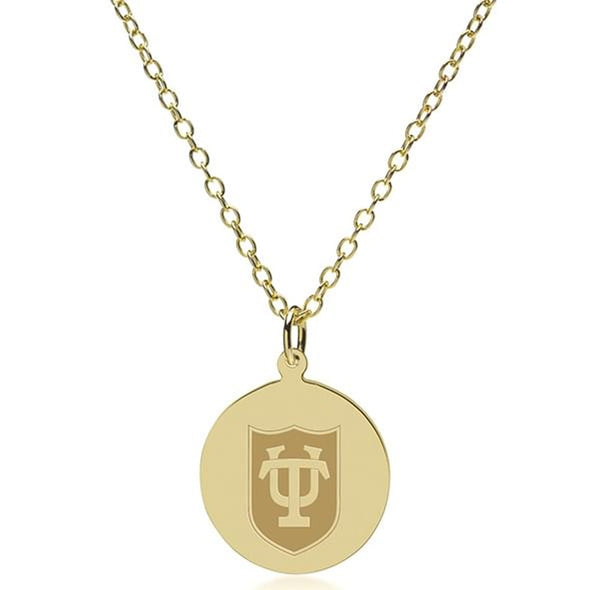 Tulane 14K Gold Pendant &amp; Chain Shot #2