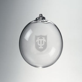 Tulane Glass Ornament by Simon Pearce Shot #1