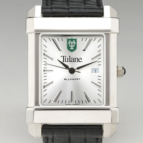 Tulane Men&#39;s Collegiate Watch with Leather Strap Shot #1