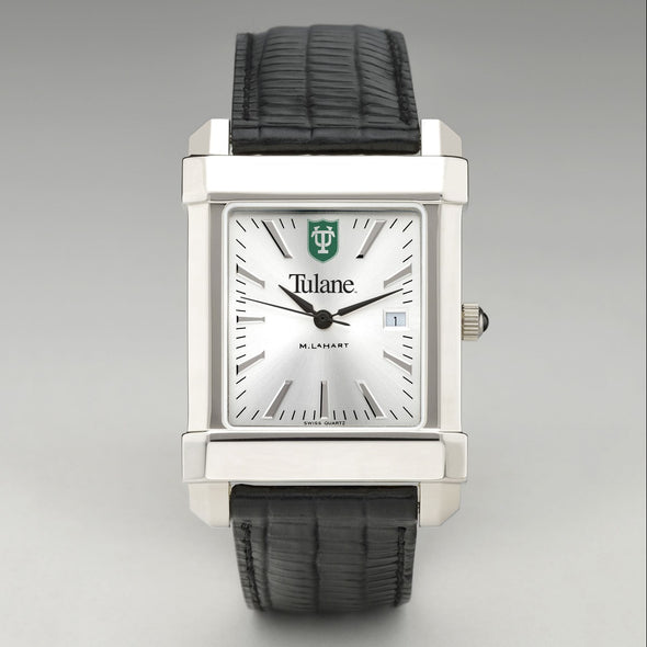Tulane Men&#39;s Collegiate Watch with Leather Strap Shot #2