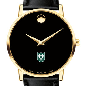 Tulane Men&#39;s Movado Gold Museum Classic Leather Shot #1