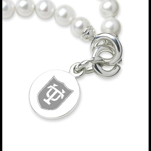 Tulane Pearl Bracelet with Sterling Silver Charm Shot #2