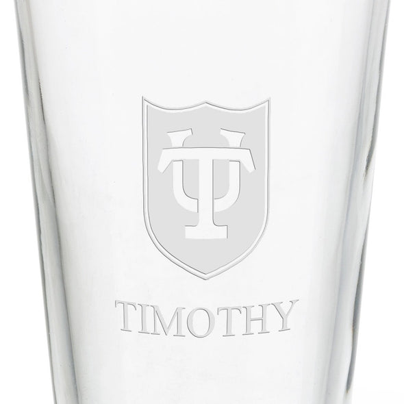 Tulane University 16 oz Pint Glass- Set of 4 Shot #3