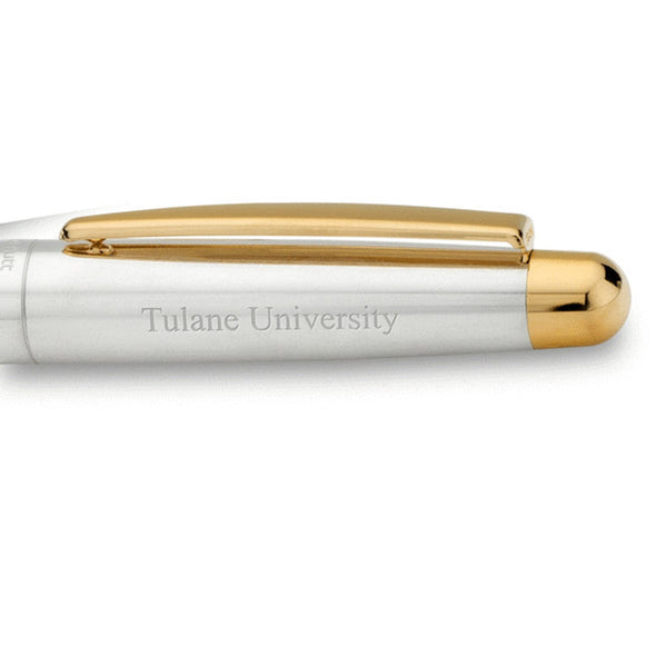 Tulane University Fountain Pen in Sterling Silver with Gold Trim Shot #2