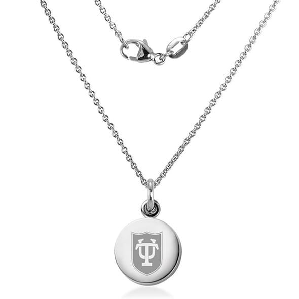 Tulane University Necklace with Charm in Sterling Silver Shot #2