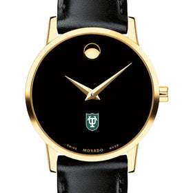 Tulane Women&#39;s Movado Gold Museum Classic Leather Shot #1