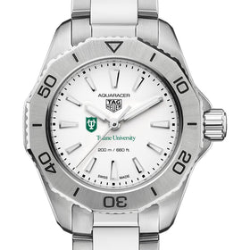 Tulane Women&#39;s TAG Heuer Steel Aquaracer with Silver Dial Shot #1