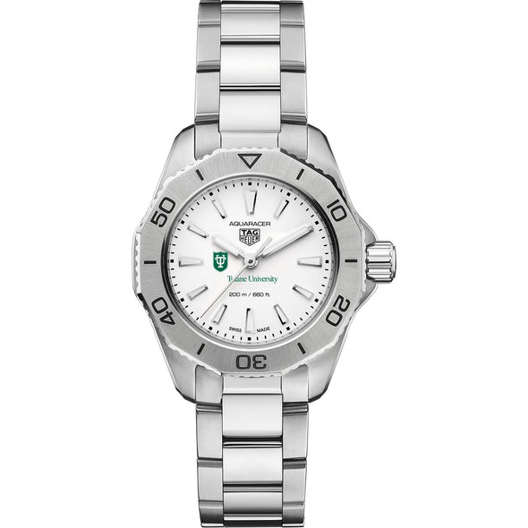 Tulane Women&#39;s TAG Heuer Steel Aquaracer with Silver Dial Shot #2