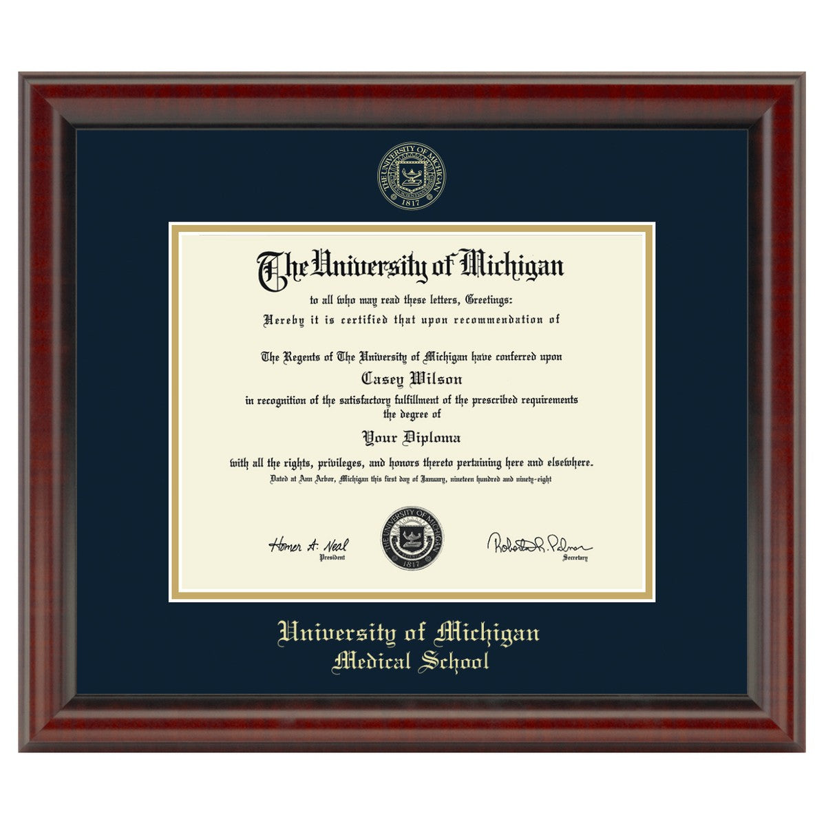 UM Medical School Diploma Frame, the Fidelitas Graduation Gift
