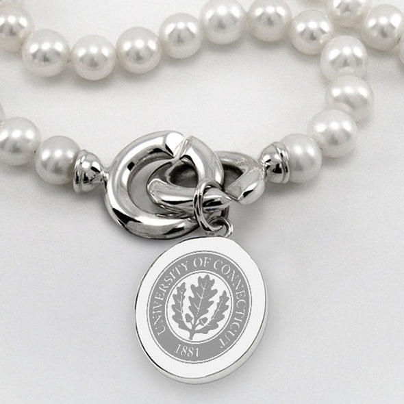 UConn Pearl Necklace with Sterling Silver Charm Shot #2