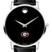 UGA Men's Movado Museum with Leather Strap
