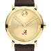 University of Alabama Men's Movado BOLD Gold with Chocolate Leather Strap