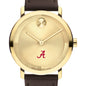 University of Alabama Men's Movado BOLD Gold with Chocolate Leather Strap Shot #1