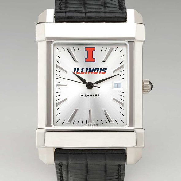 University of Illinois Men&#39;s Collegiate Watch with Leather Strap Shot #1
