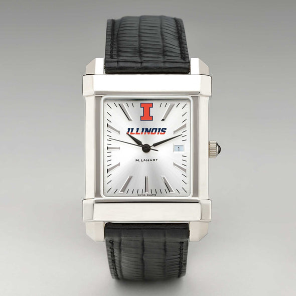 University of Illinois Men&#39;s Collegiate Watch with Leather Strap Shot #2
