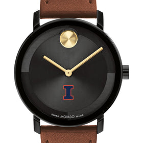 University of Illinois Men&#39;s Movado BOLD with Cognac Leather Strap Shot #1