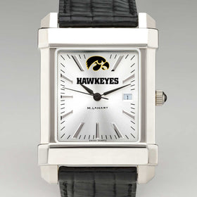 University of Iowa Men&#39;s Collegiate Watch with Leather Strap Shot #1