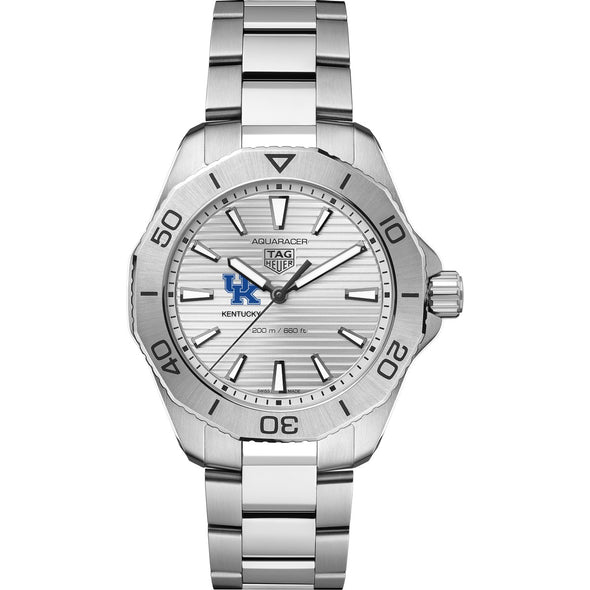 University of Kentucky Men&#39;s TAG Heuer Steel Aquaracer with Silver Dial Shot #2