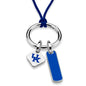 University of Kentucky Silk Necklace with Enamel Charm & Sterling Silver Tag Shot #1