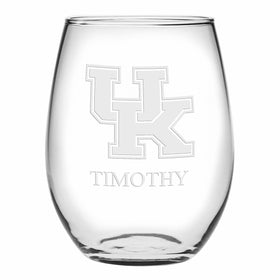 University of Kentucky Stemless Wine Glasses Made in the USA - Set of 4 Shot #1