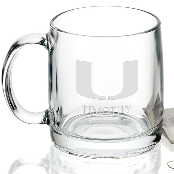 University of Miami 13 oz Glass Coffee Mug Shot #2