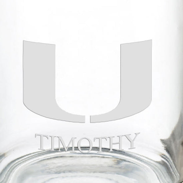 University of Miami 13 oz Glass Coffee Mug Shot #3
