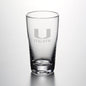 University of Miami Ascutney Pint Glass by Simon Pearce Shot #1