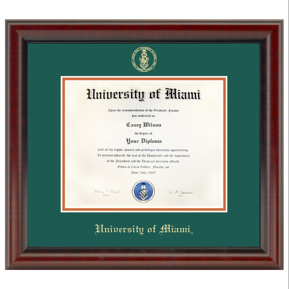 University of Miami Diploma Frame, the Fidelitas Shot #1