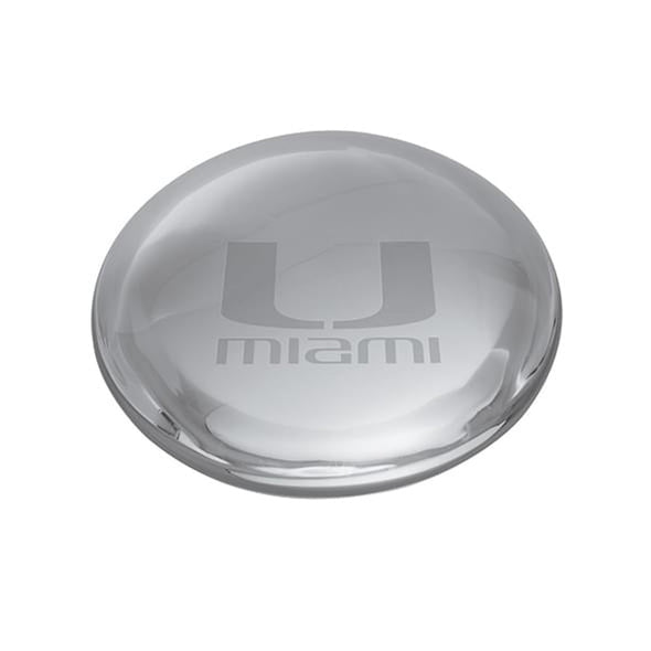 University of Miami Glass Dome Paperweight by Simon Pearce Shot #1