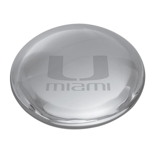 University of Miami Glass Dome Paperweight by Simon Pearce Shot #2