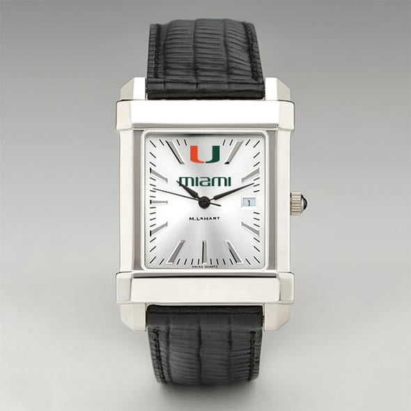 University of Miami Men&#39;s Collegiate Watch with Leather Strap Shot #2