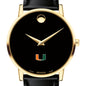 University of Miami Men's Movado Gold Museum Classic Leather Shot #1