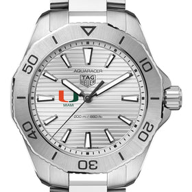 University of Miami Men&#39;s TAG Heuer Steel Aquaracer with Silver Dial Shot #1