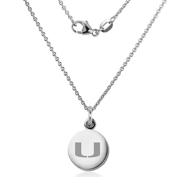 University of Miami Necklace with Charm in Sterling Silver Shot #2