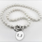 University of Miami Pearl Necklace with Sterling Silver Charm Shot #1