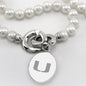 University of Miami Pearl Necklace with Sterling Silver Charm Shot #2
