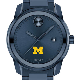 University of Michigan Men&#39;s Movado BOLD Blue Ion with Date Window Shot #1