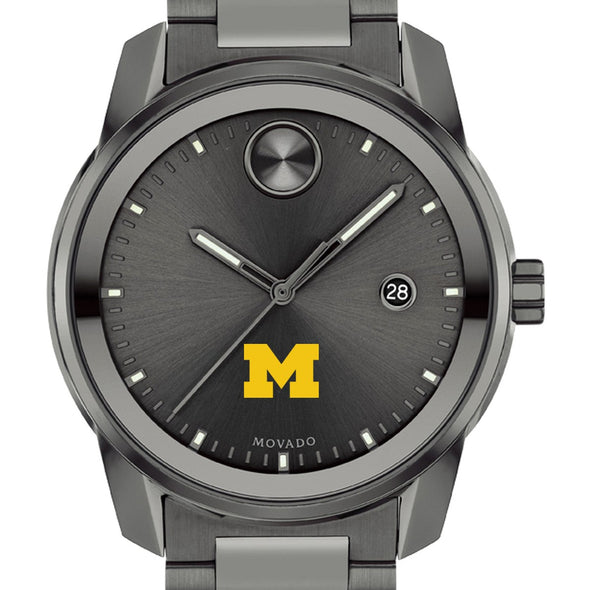 University of Michigan Men&#39;s Movado BOLD Gunmetal Grey with Date Window Shot #1