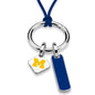 University of Michigan Silk Necklace with Enamel Charm & Sterling Silver Tag Shot #1