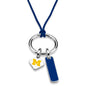 University of Michigan Silk Necklace with Enamel Charm & Sterling Silver Tag Shot #2
