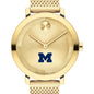 University of Michigan Women's Movado Bold Gold with Mesh Bracelet Shot #1