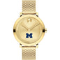 University of Michigan Women's Movado Bold Gold with Mesh Bracelet Shot #2