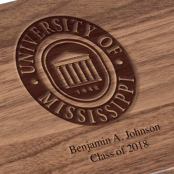 University of Mississippi Solid Walnut Desk Box Shot #3