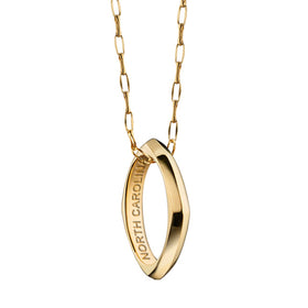 University of North Carolina Monica Rich Kosann Poesy Ring Necklace in Gold Shot #1